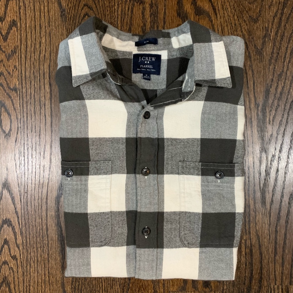 J. Crew Men's Slim Plaid Flannel Button-up Shirt